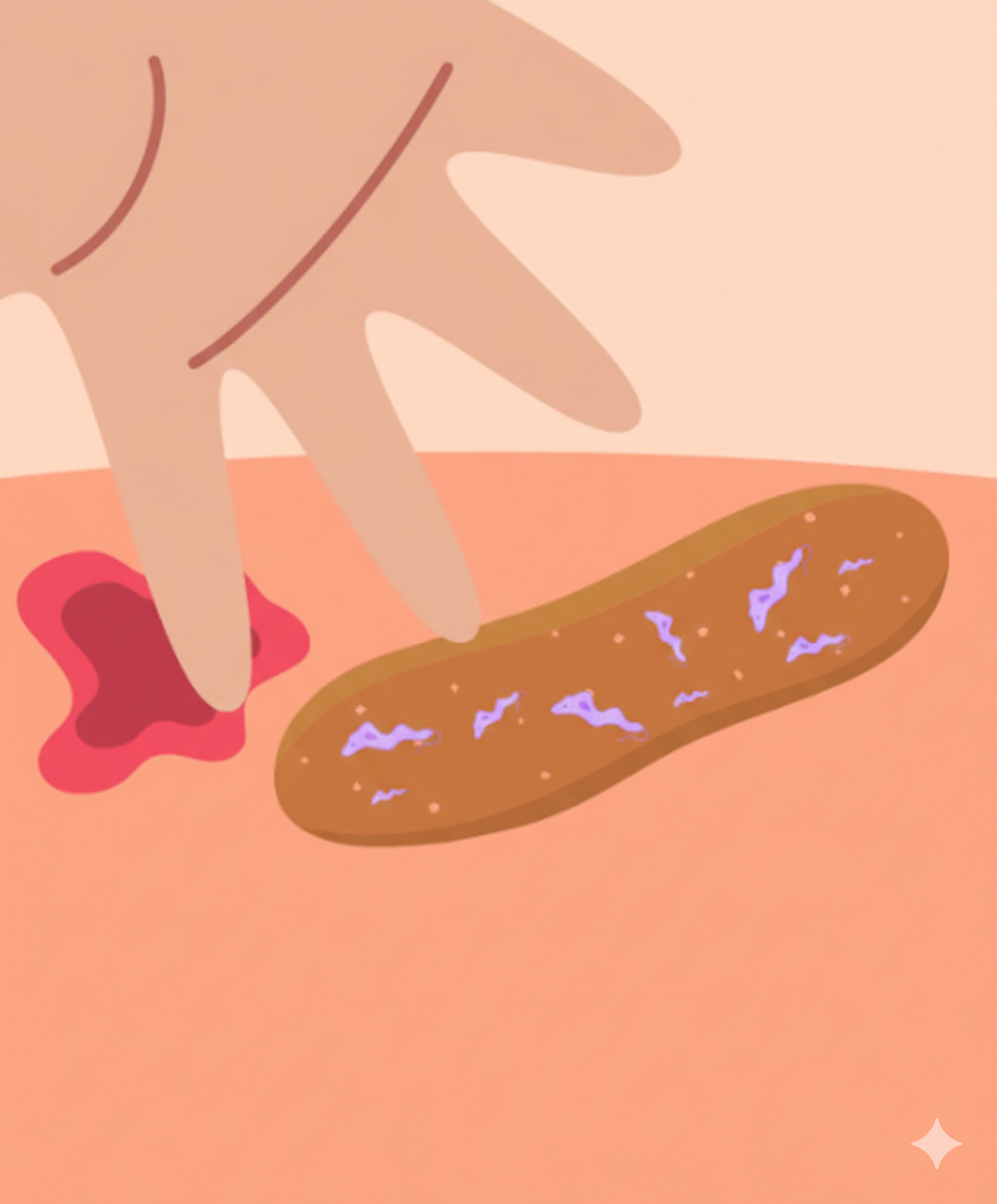 Persona rascándose la picadura